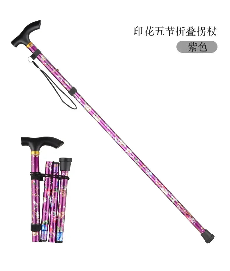 Outdoor Walking Sticks Hiking Camping Mountaineering Poles Telescopic Baton Trekking Poles Folding Cane Crutches Pole Unisex himalipasal