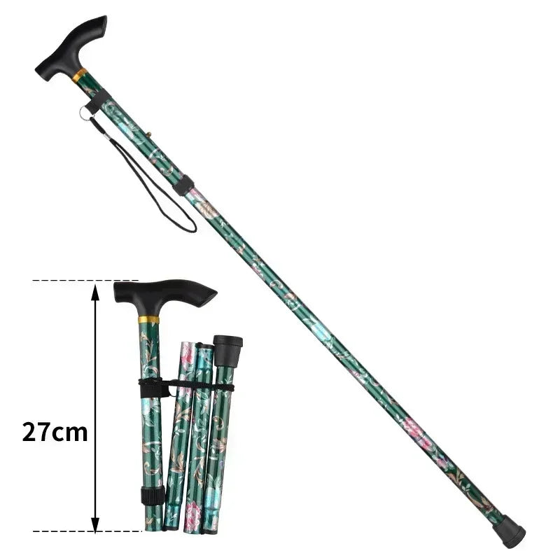 Outdoor Walking Sticks Hiking Camping Mountaineering Poles Telescopic Baton Trekking Poles Folding Cane Crutches Pole Unisex himalipasal