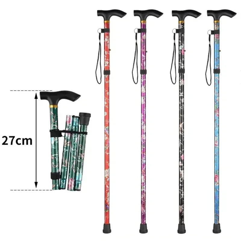 Outdoor Walking Sticks Hiking Camping Mountaineering Poles Telescopic Baton Trekking Poles Folding Cane Crutches Pole Unisex himalipasal