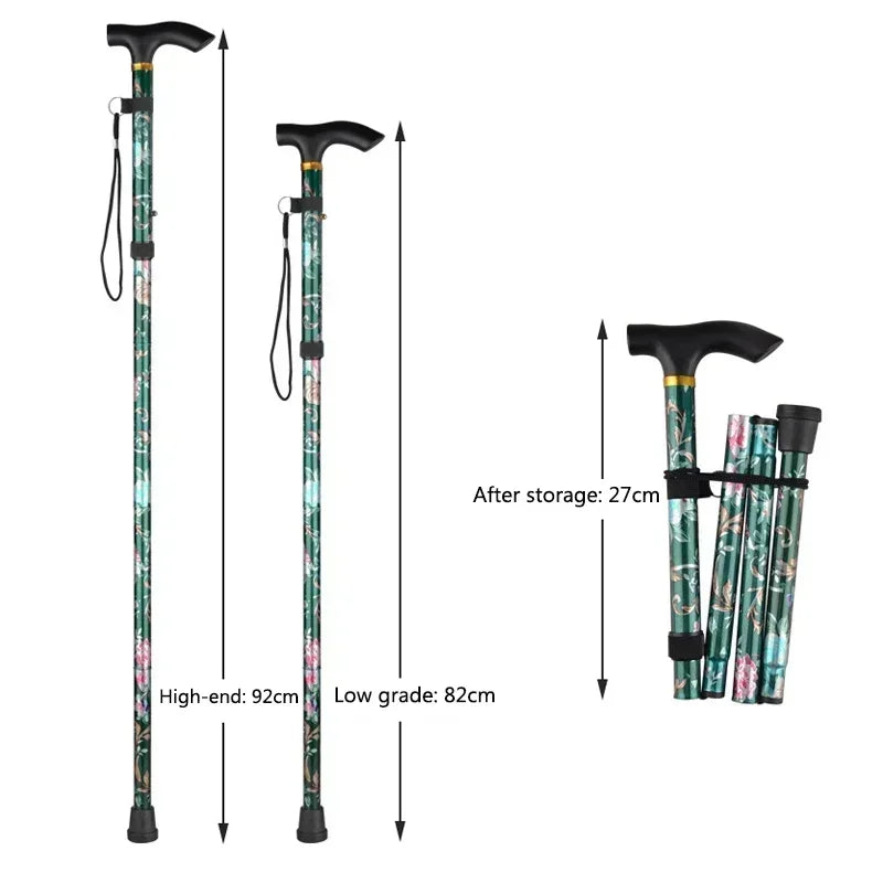 Outdoor Walking Sticks Hiking Camping Mountaineering Poles Telescopic Baton Trekking Poles Folding Cane Crutches Pole Unisex himalipasal