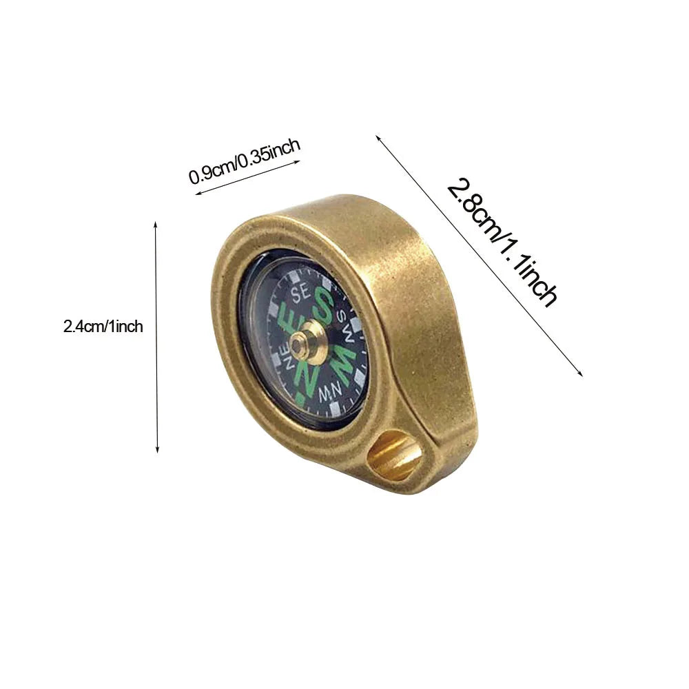 Outdoors Emergency Survival EDC Camping Hiking Pocket Brass Compass Portable Compass Navigation for Outdoor Act Keychain himalipasal