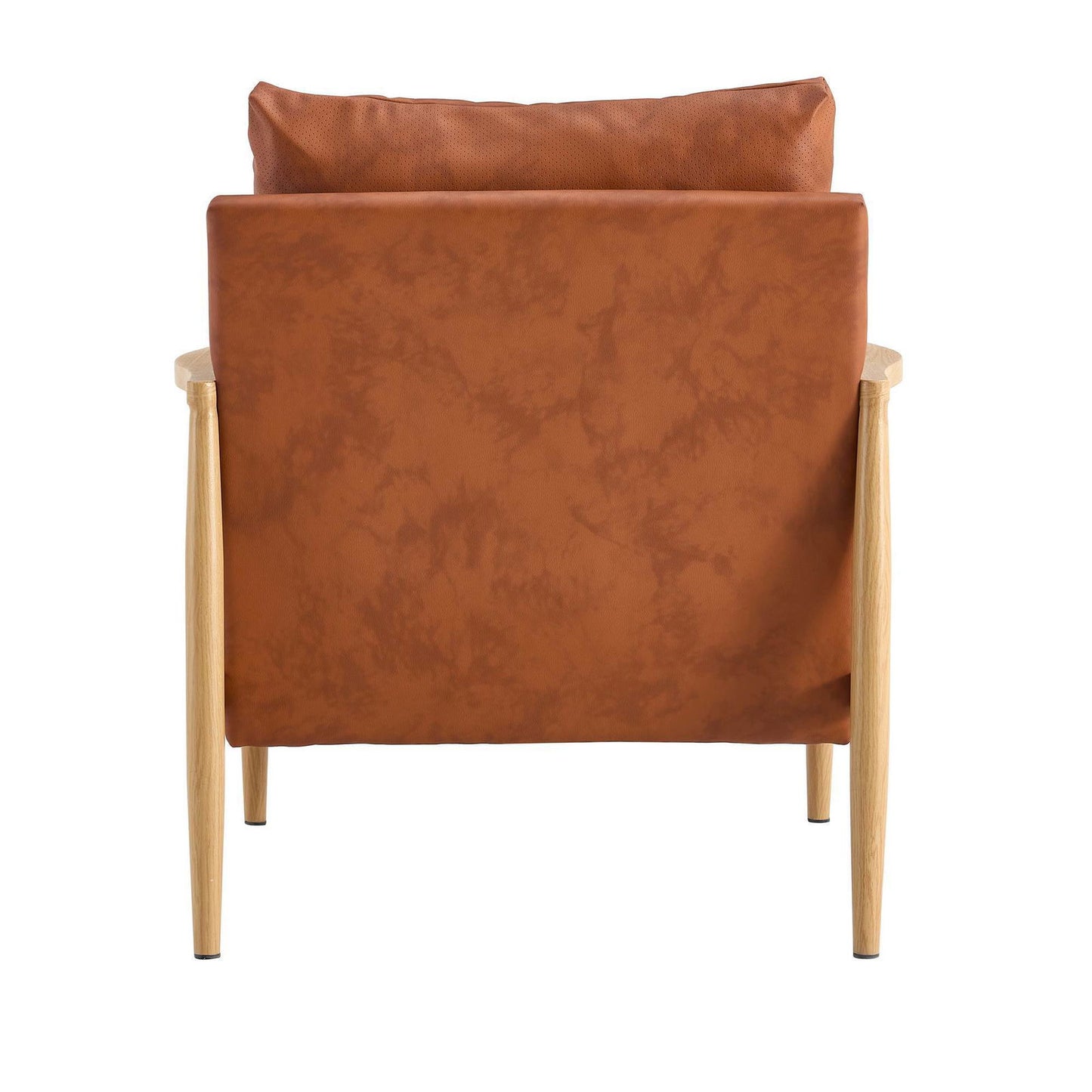 PU Leather Accent Arm Chair Mid Century Modern Upholstered Armchair with Imitation solid wood color Metal Frame Extra-Thick Padded Backrest and Seat Cushion Sofa Chairs for Living Room SF-010 himalipasal