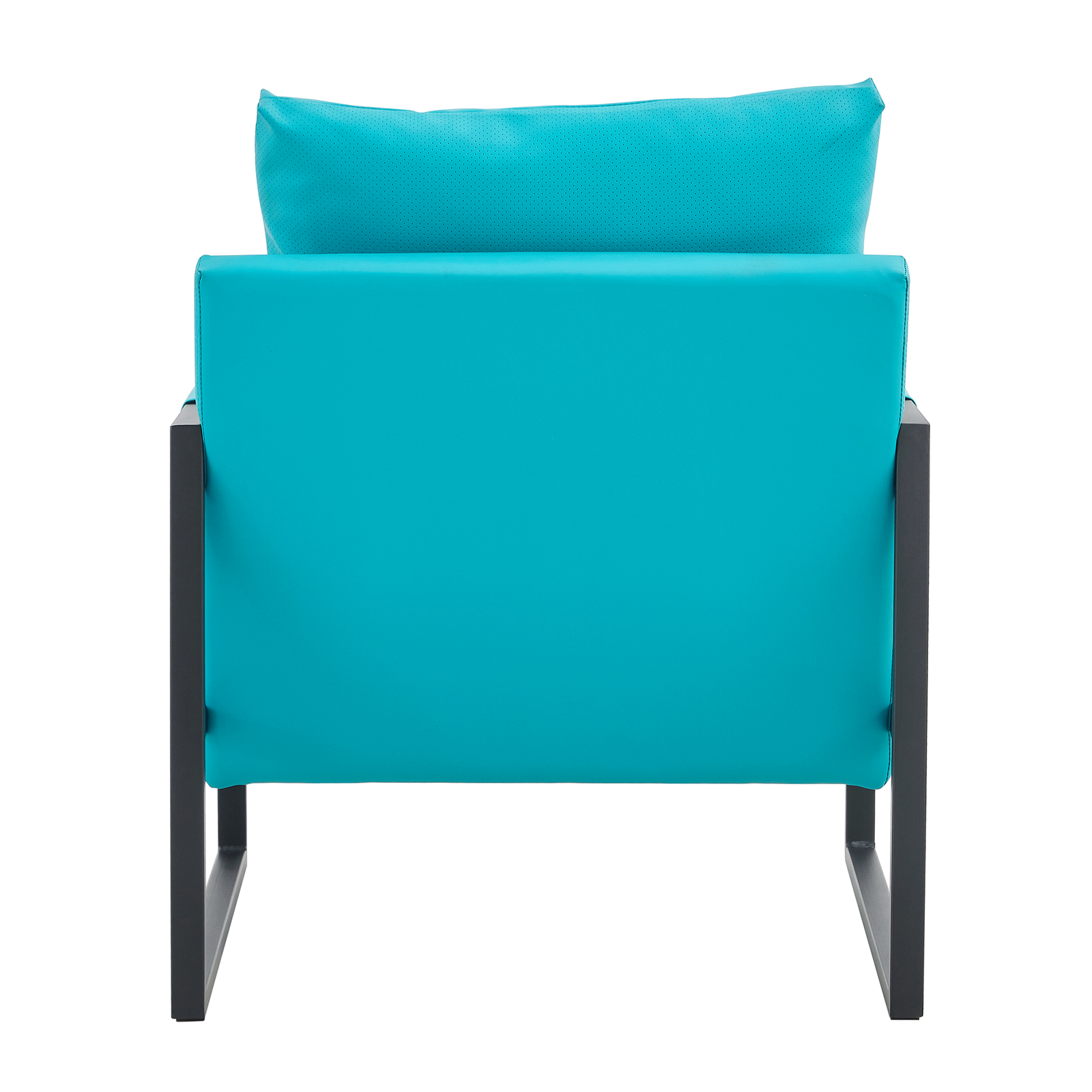 PU Leather Accent Arm Chair Mid Century Modern Upholstered Armchair with Metal Frame Extra-Thick Padded Backrest and Seat Cushion Sofa Chairs for Living Room ( Cyan PU Leather + Metal + Foam ) SF-008 himalipasal