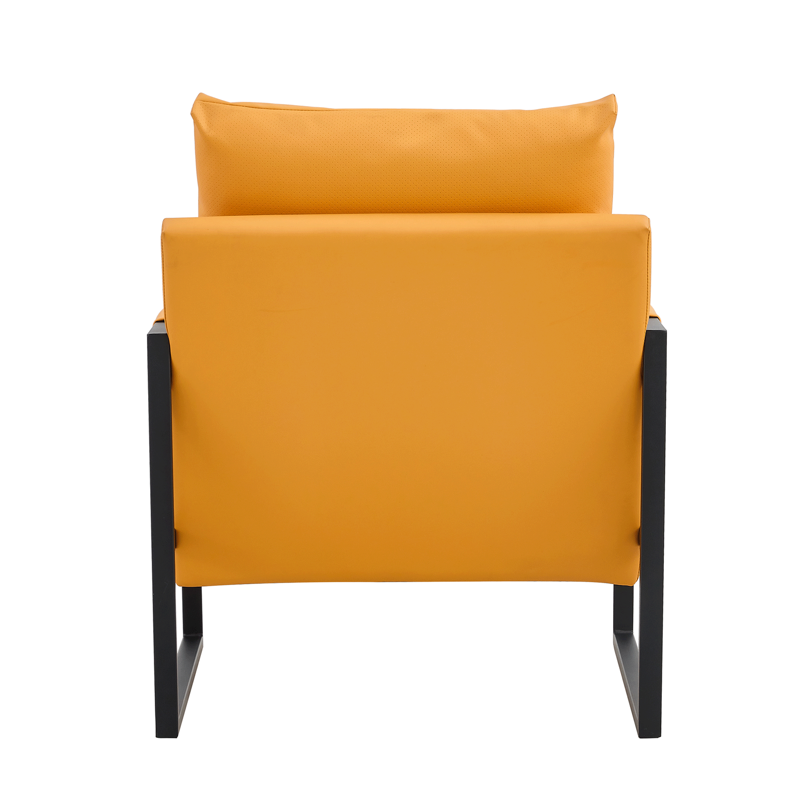 PU Leather Accent Arm Chair Mid Century Upholstered Armchair with Metal Frame Extra-Thick Padded Backrest and Seat Cushion Sofa Chairs for Living Room ( orange PU Leather + Metal Frame + Foam)SF-008 himalipasal