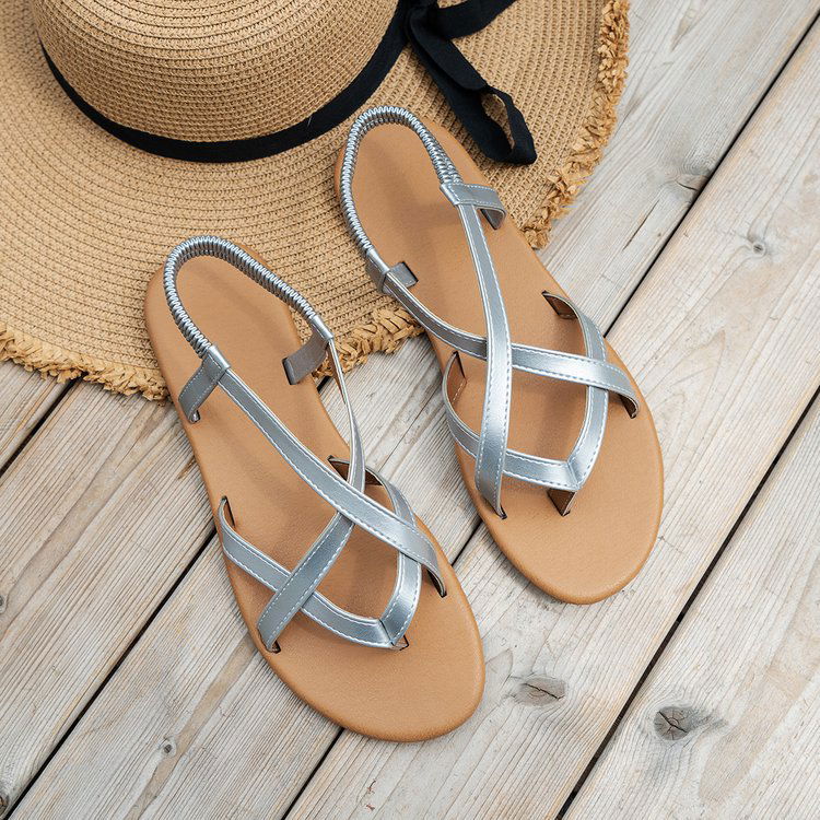 PU Leather Crisscross Flat Sandals himalipasal