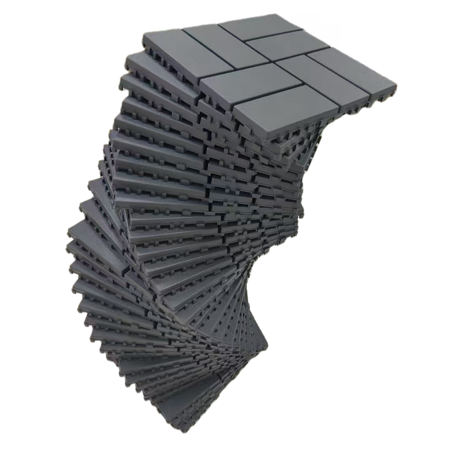 Plastic Interlocking Deck Tiles, 36-Pack, 12"x12" Waterproof Outdoor All Weather Use Patio Tiles with Enhanced Drainage Design, Perfect for Poolside, Balcony, and Backyard - Grey himalipasal