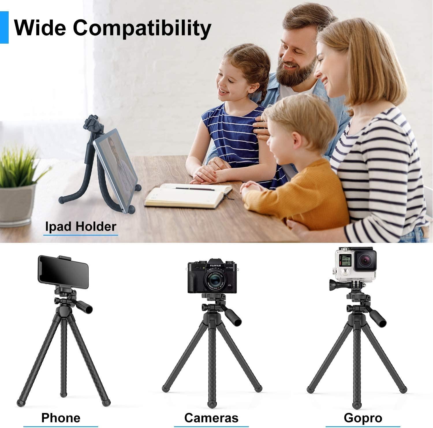 Portable And Adjustable Flexible Phone Tripods Camera Stand Holder With Remote himalipasal