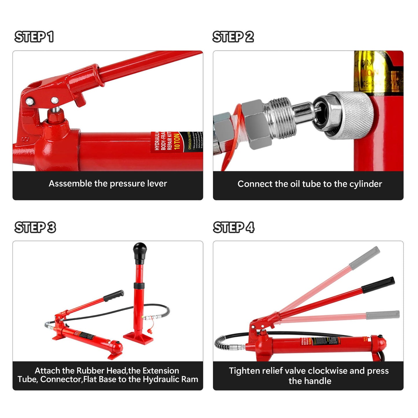 Power Hydraulic Ram Cylinder Jack: Single-Acting Mini Jack, Porta Power Kit, Stroke for Shipbuilding, Bridge, Construction, Precision Machinery, Small Spaces - 10 Ton Capacity himalipasal