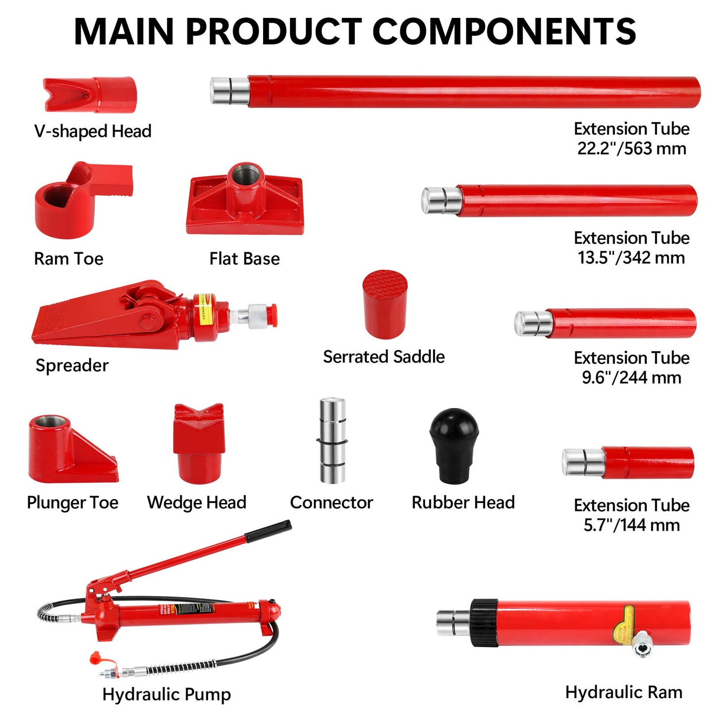 Power Hydraulic Ram Cylinder Jack: Single-Acting Mini Jack, Porta Power Kit, Stroke for Shipbuilding, Bridge, Construction, Precision Machinery, Small Spaces - 10 Ton Capacity himalipasal