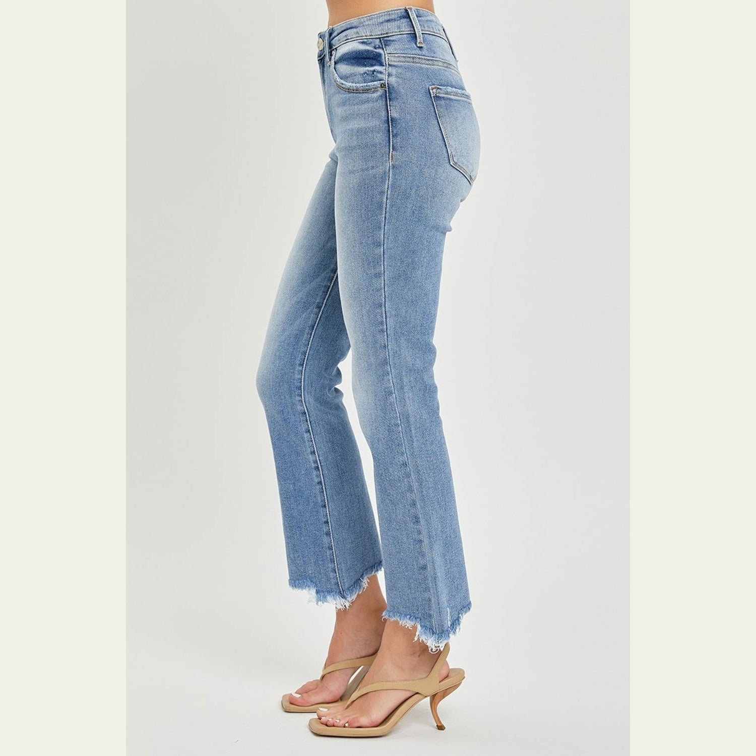 RISEN Full Size Frayed Hem Cropped Straight Jeans himalipasal