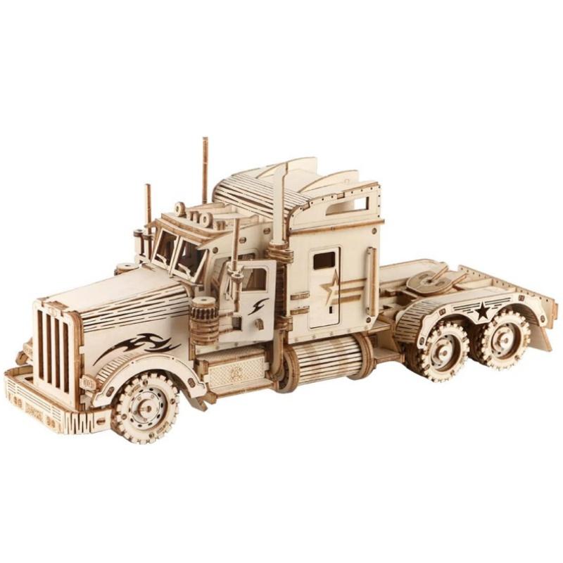 ROBOTIME 3D Puzzle Heavy Truck Wooden Model Kits Adults Build On Your Own Laser Cut Building Construction Crafts himalipasal