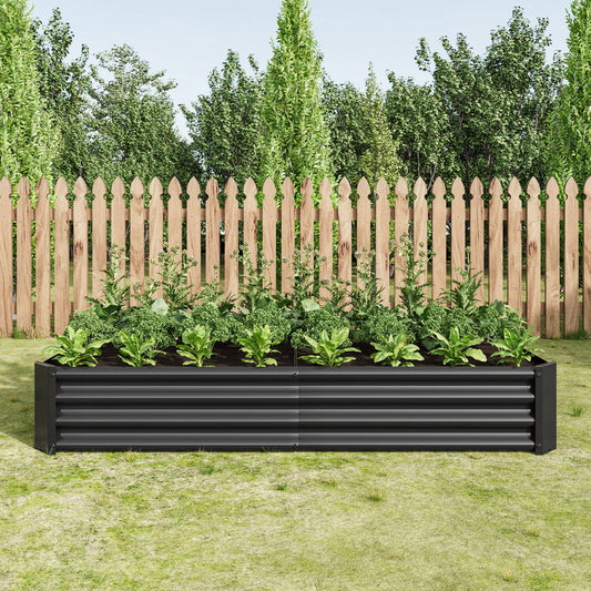 Raised Garden Bed Outdoor, 6×3×1ft , Metal Raised Rectangle Planter Beds for Plants, Vegetables, and Flowers - Black himalipasal