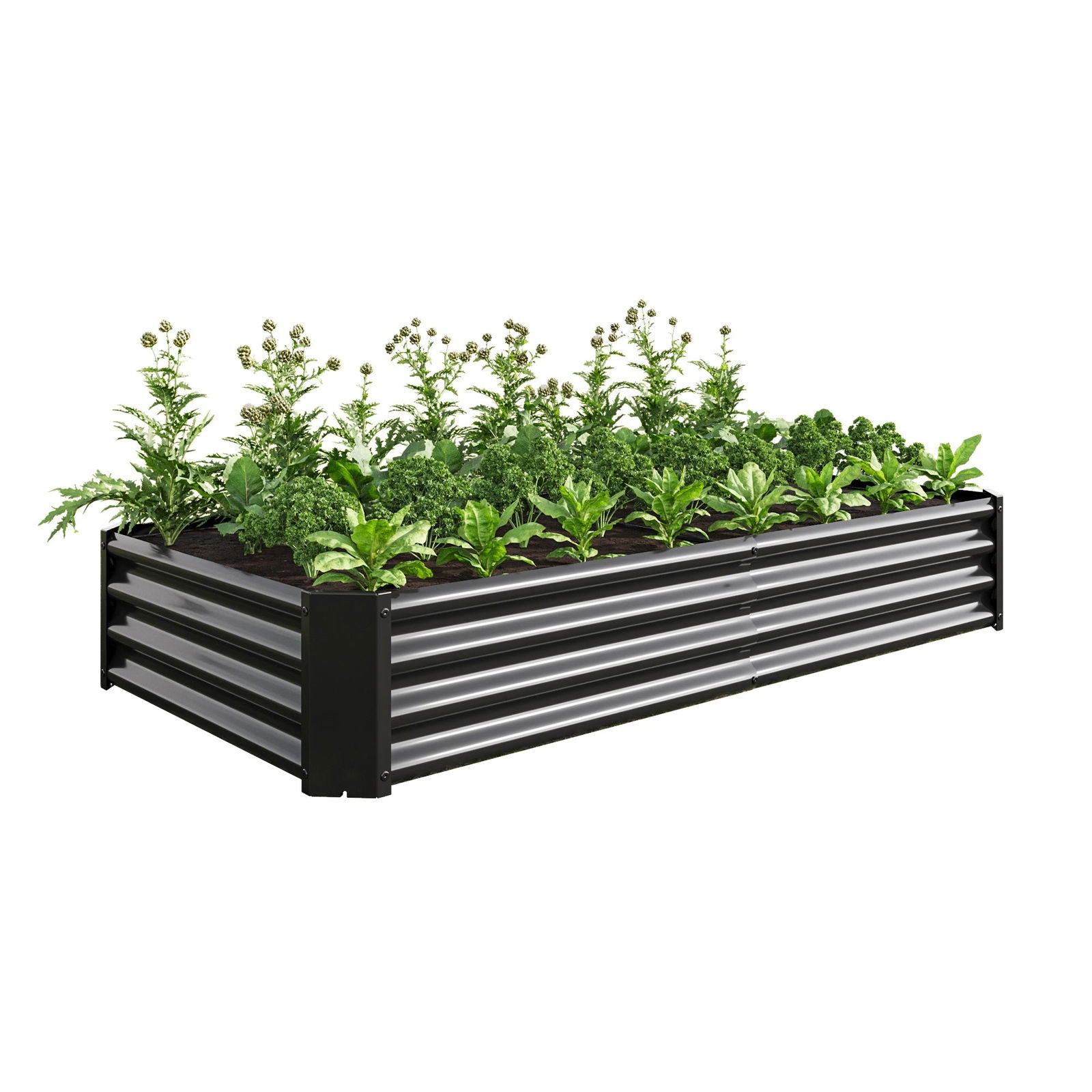 Raised Garden Bed Outdoor, 6×3×1ft , Metal Raised Rectangle Planter Beds for Plants, Vegetables, and Flowers - Black himalipasal