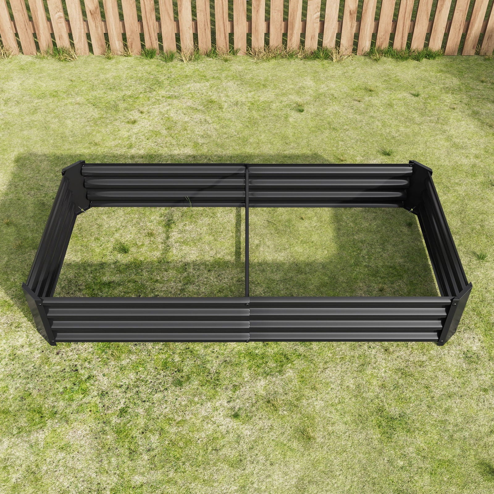 Raised Garden Bed Outdoor, 6×3×1ft , Metal Raised Rectangle Planter Beds for Plants, Vegetables, and Flowers - Black himalipasal