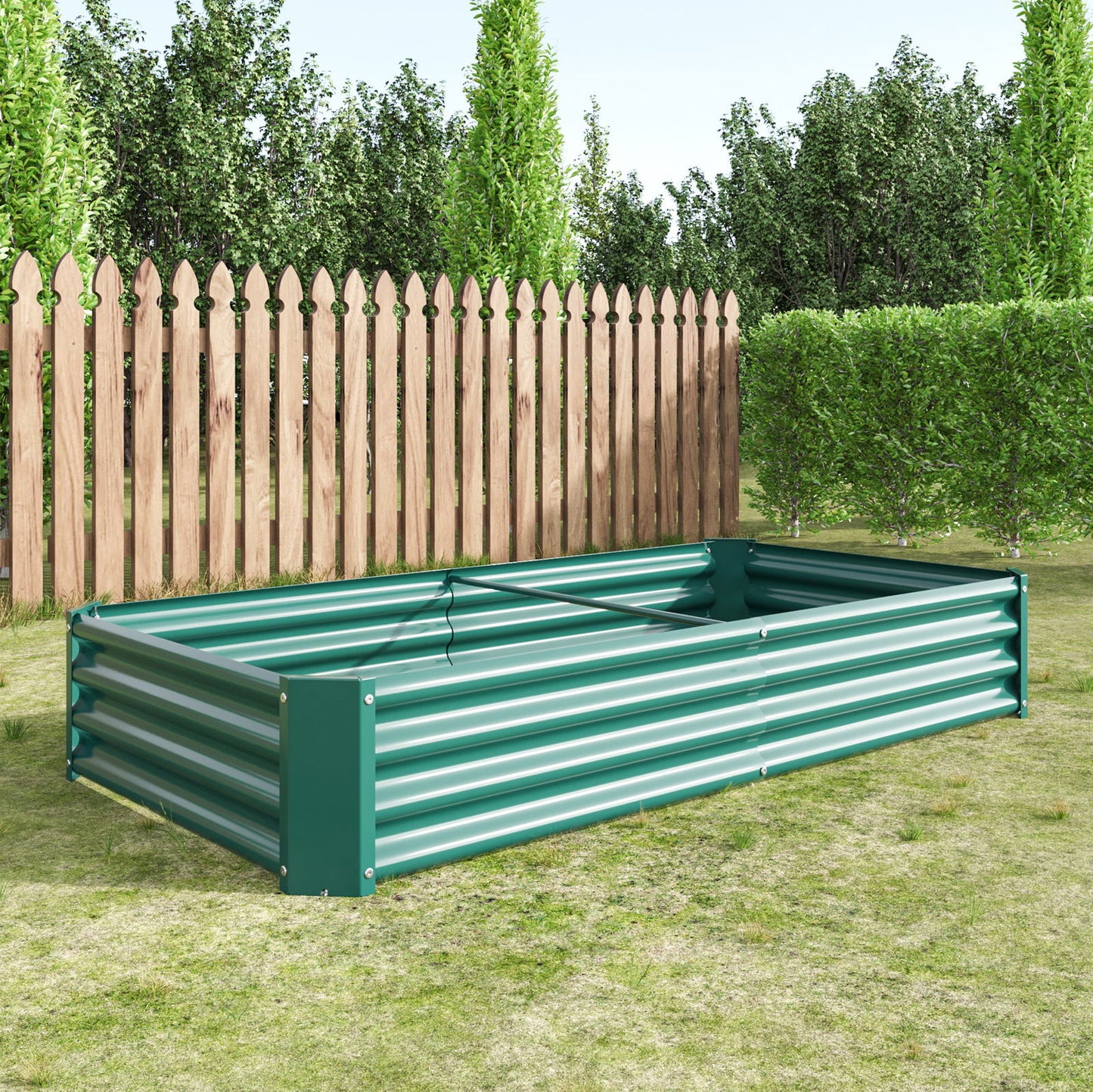 Raised Garden Bed Outdoor, 6×3×1ft , Metal Raised Rectangle Planter Beds for Plants, Vegetables, and Flowers - Green himalipasal