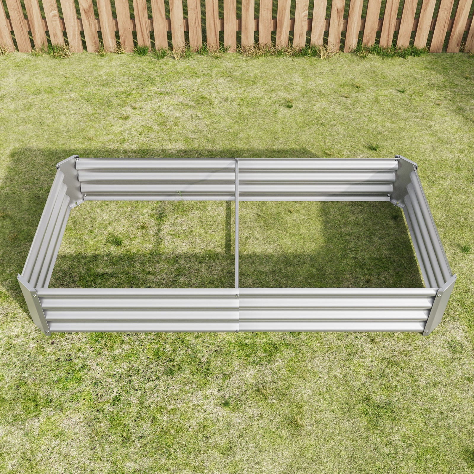 Raised Garden Bed Outdoor, 6×3×1ft , Metal Raised Rectangle Planter Beds for Plants, Vegetables, and Flowers - Silver himalipasal