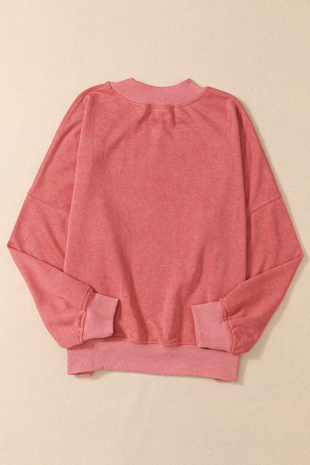 Ruby Plain Drop Shoulder Crew Neck Pullover Sweatshirt himalipasal