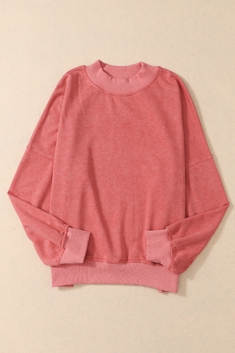 Ruby Plain Drop Shoulder Crew Neck Pullover Sweatshirt himalipasal