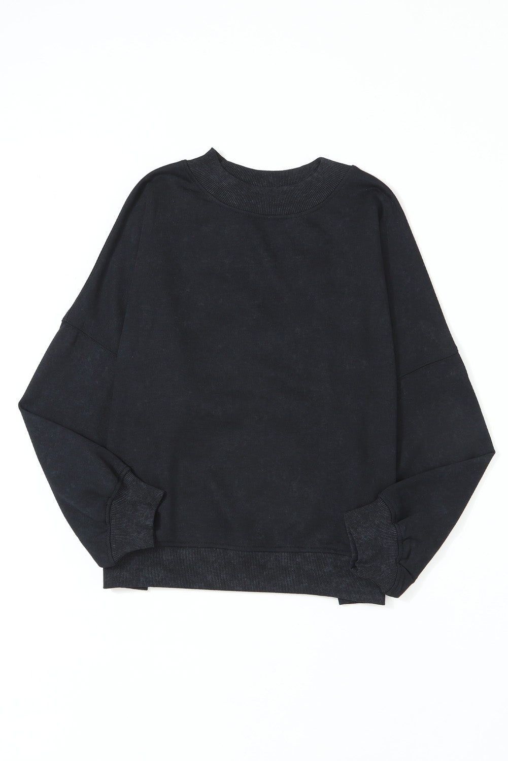 Ruby Plain Drop Shoulder Crew Neck Pullover Sweatshirt himalipasal