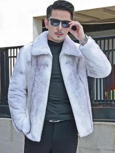 High End Mink Coat Men's Whole Mink Short Winter Jackets for Men Lapel Casual Warm Fur Clothing Male Outwears Chaquetas Hombre F