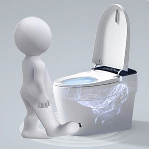 ST-GP-01 Smart Toilet with Heated Bidet Seat, Portable toilet with bidet built in AUTO Open&Close, AUTO Dual Flush,Bidet toilet with Dryer and Warm Water,Tankless Toilet in 1.28GPF,White himalipasal