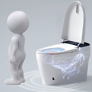 ST-ZGP-01 Smart Toilet with Heated Bidet Seat, One Piece toilet with AUTO Open&Close, Feet Sensor Operation, AUTO Dual Flush, Dryer and Warm Water, Built In Water Tank Without Pressure Limited, White himalipasal