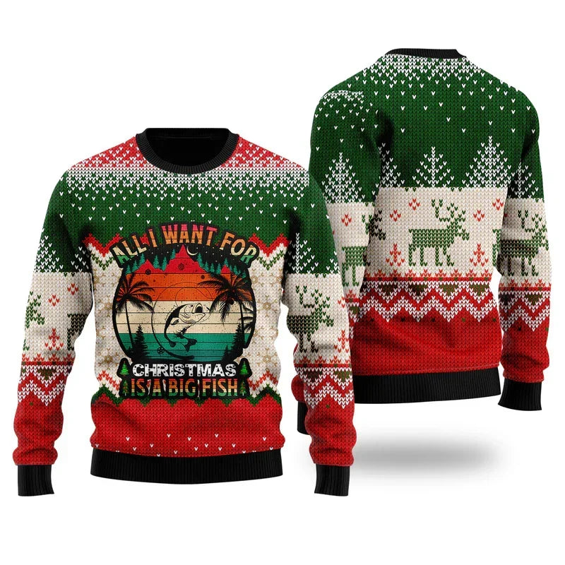 Funny Jingle Balls Ugly Christmas Sweater For Men Festival Xmas Long Sleeves Sweatshirt 3d Printed Santa Claus Pullovers Tops