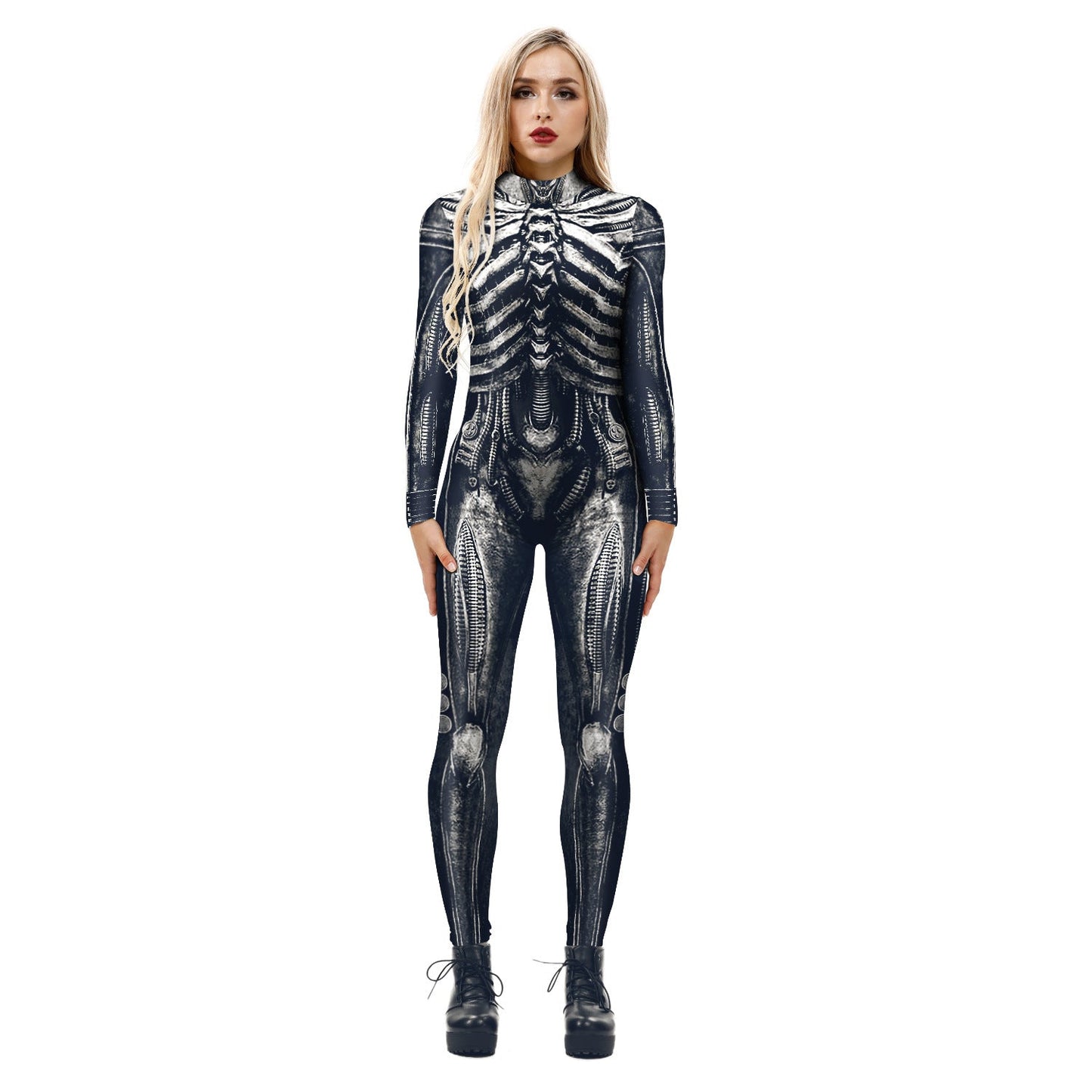 Skeleton Digital Printing Jumpsuit Halloween Cosplay Clothes Products Cos Costume Women himalipasal