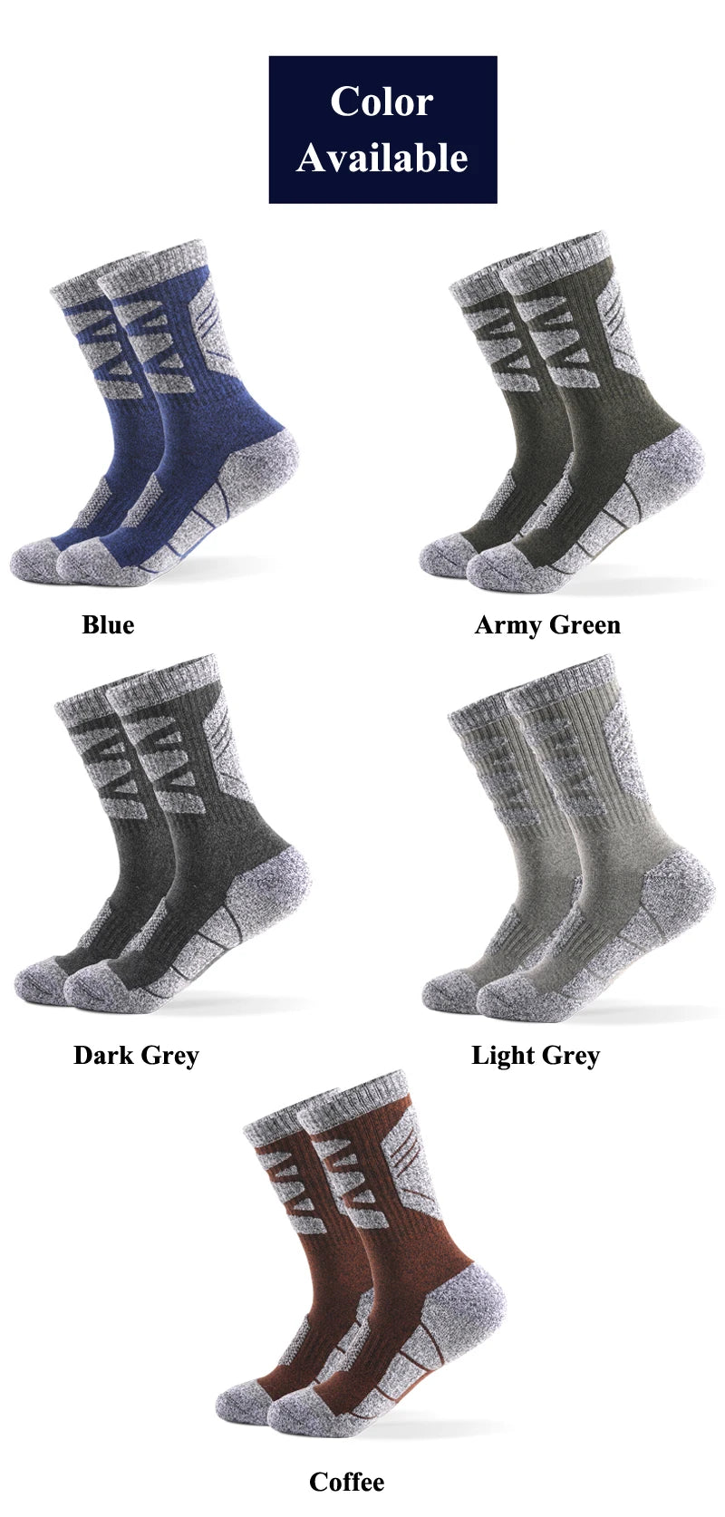 Skiing Socks Men Sweat-absorbing Winter Warm Thickened Towel Bottom Outdoor Sports Mountaineering Running Hiking Ski Socks himalipasal