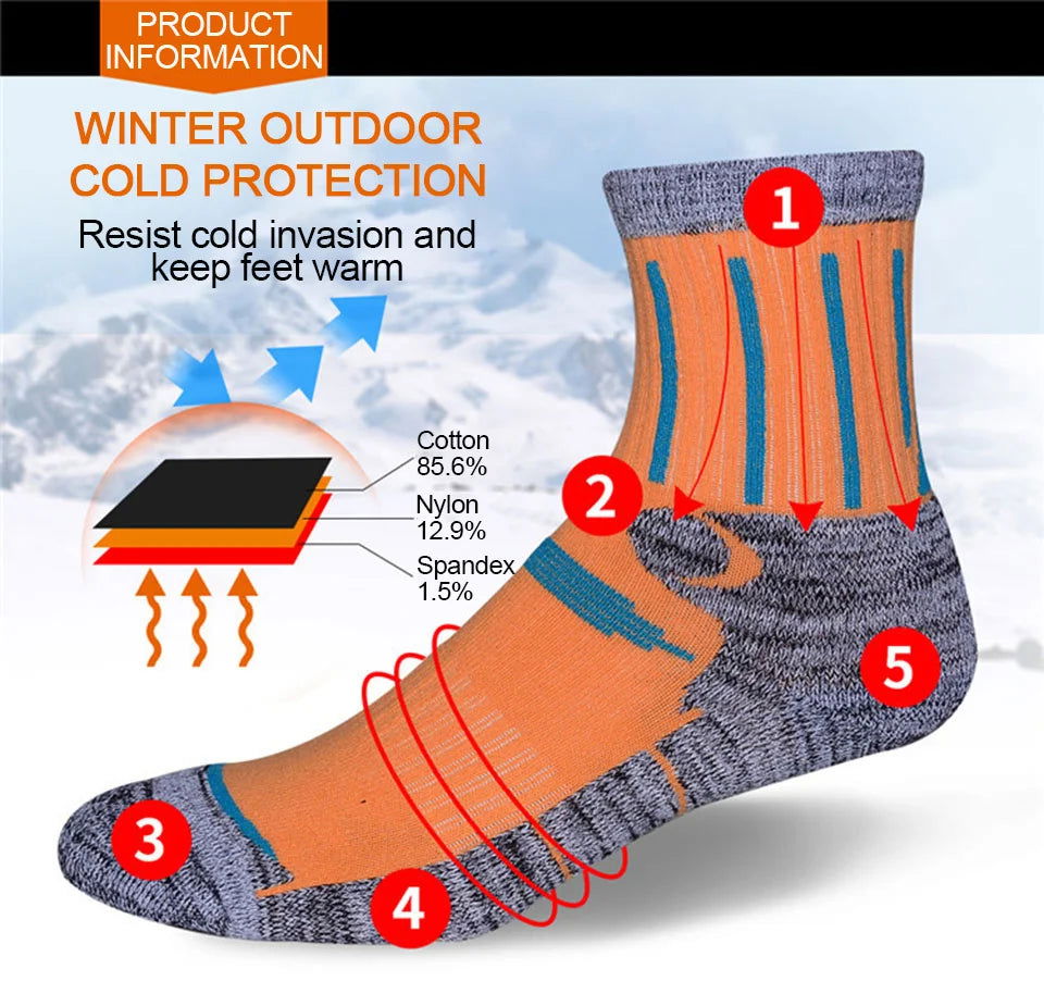 Skiing Socks Winter Unisex Thicken Warmth Mountaineering Snowboard Hiking Moisture Wicking Cold-Proof Outdoor Sports Socks himalipasal