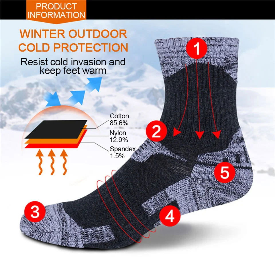 Skiing Socks Winter Unisex Thicken Warmth Mountaineering Snowboard Hiking Moisture Wicking Cold-Proof Outdoor Sports Socks himalipasal