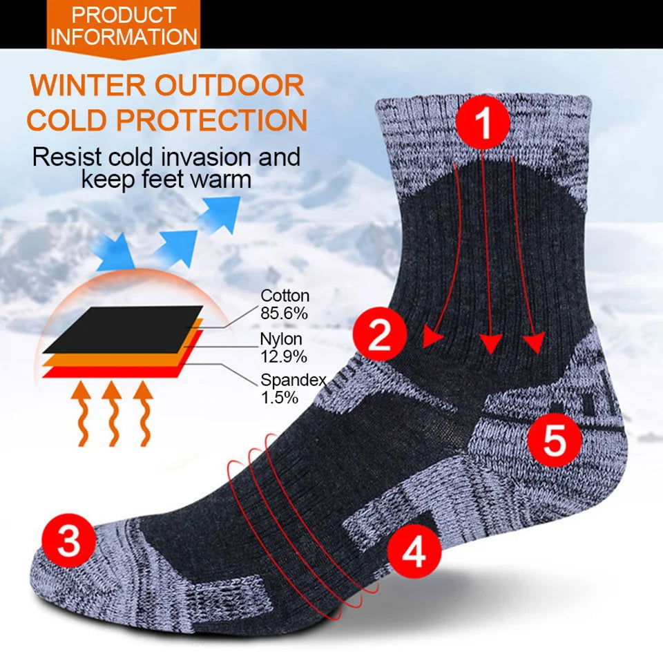 Skiing Socks Winter Unisex Thicken Warmth Mountaineering Snowboard Hiking Moisture Wicking Cold-Proof Outdoor Sports Socks himalipasal