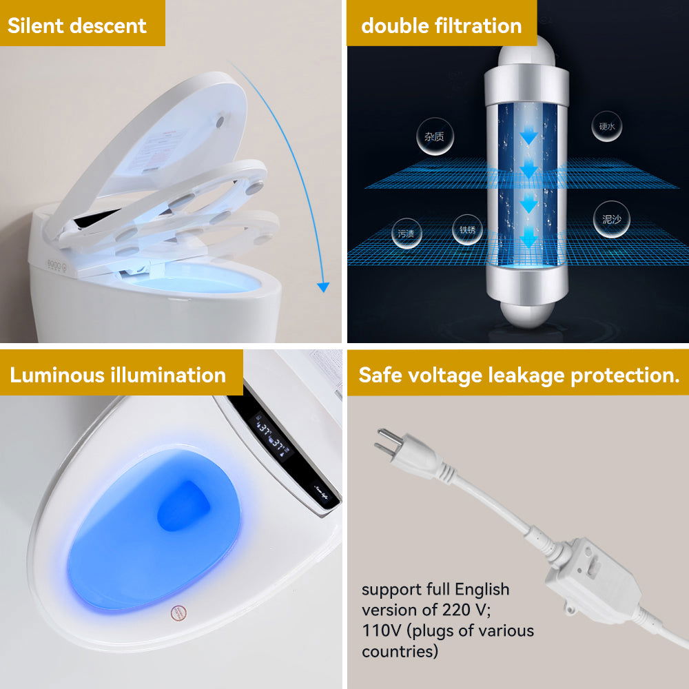 Smart Toilets with Heated Bidet Seat, Portable toilet with bidet built, Bidet toilet with Dryer and Warm Water himalipasal