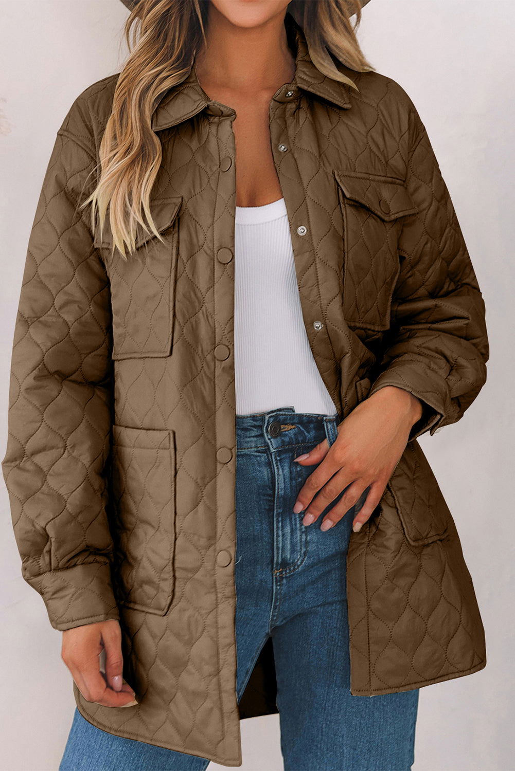 Snap Down Collared Winter Coat himalipasal