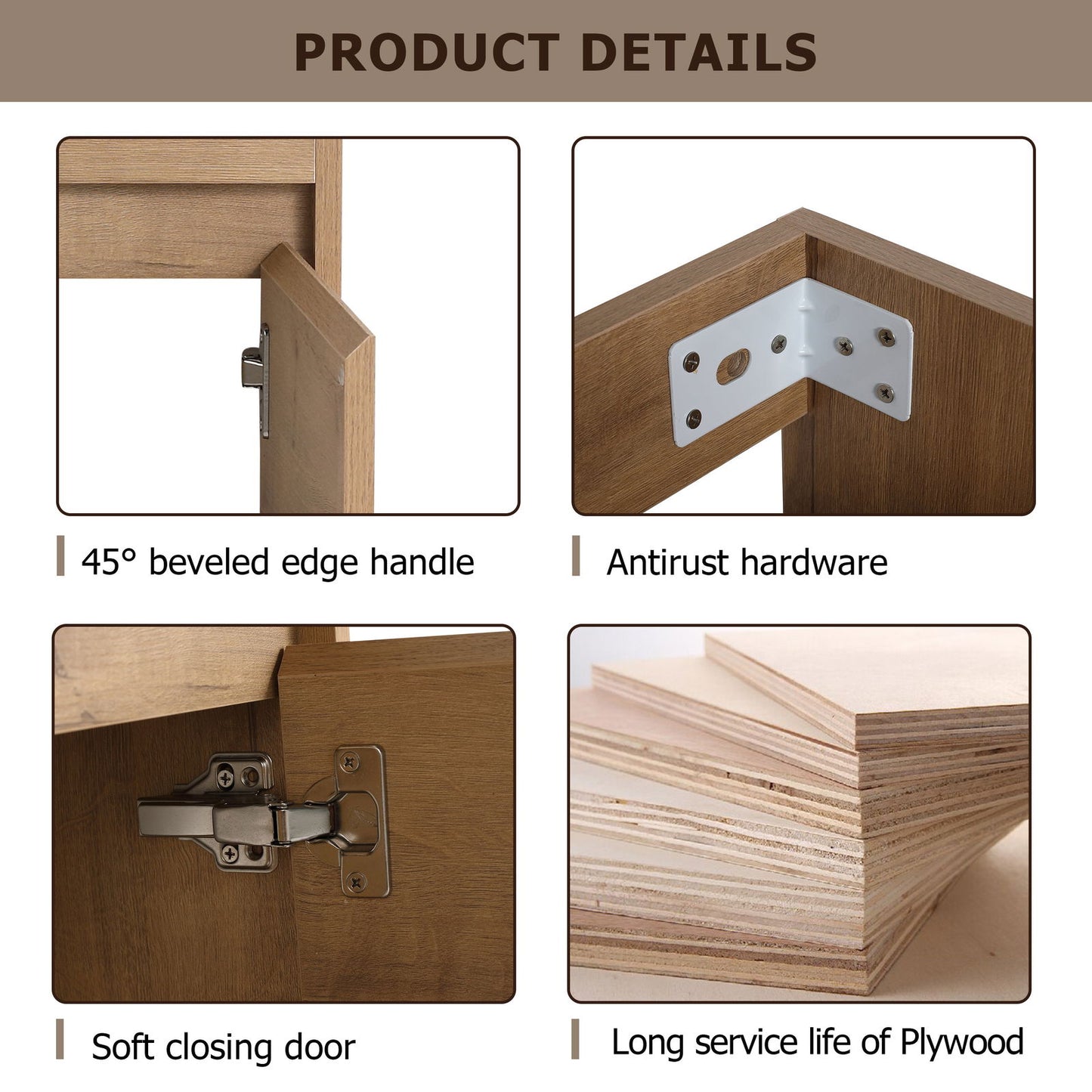 Soft Close Doors Bathroom Vanity With Sink,16 Inch For Small Bathroom himalipasal