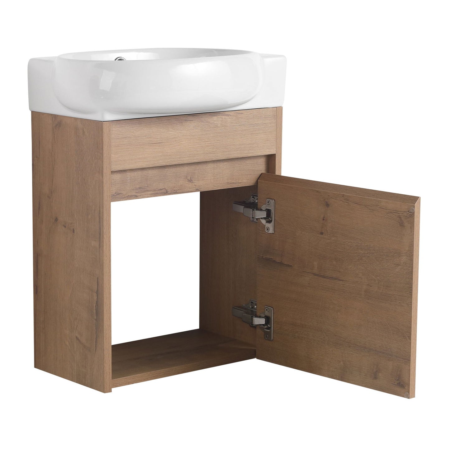 Soft Close Doors Bathroom Vanity With Sink,16 Inch For Small Bathroom himalipasal