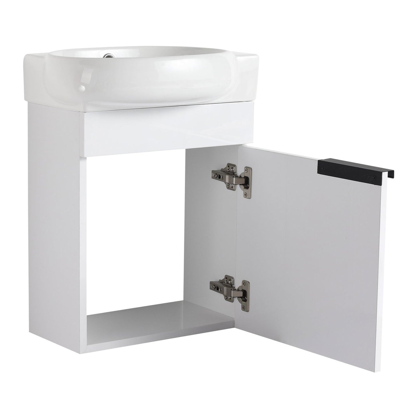 Soft Close Doors Bathroom Vanity With Sink,16 Inch For Small Bathroom himalipasal