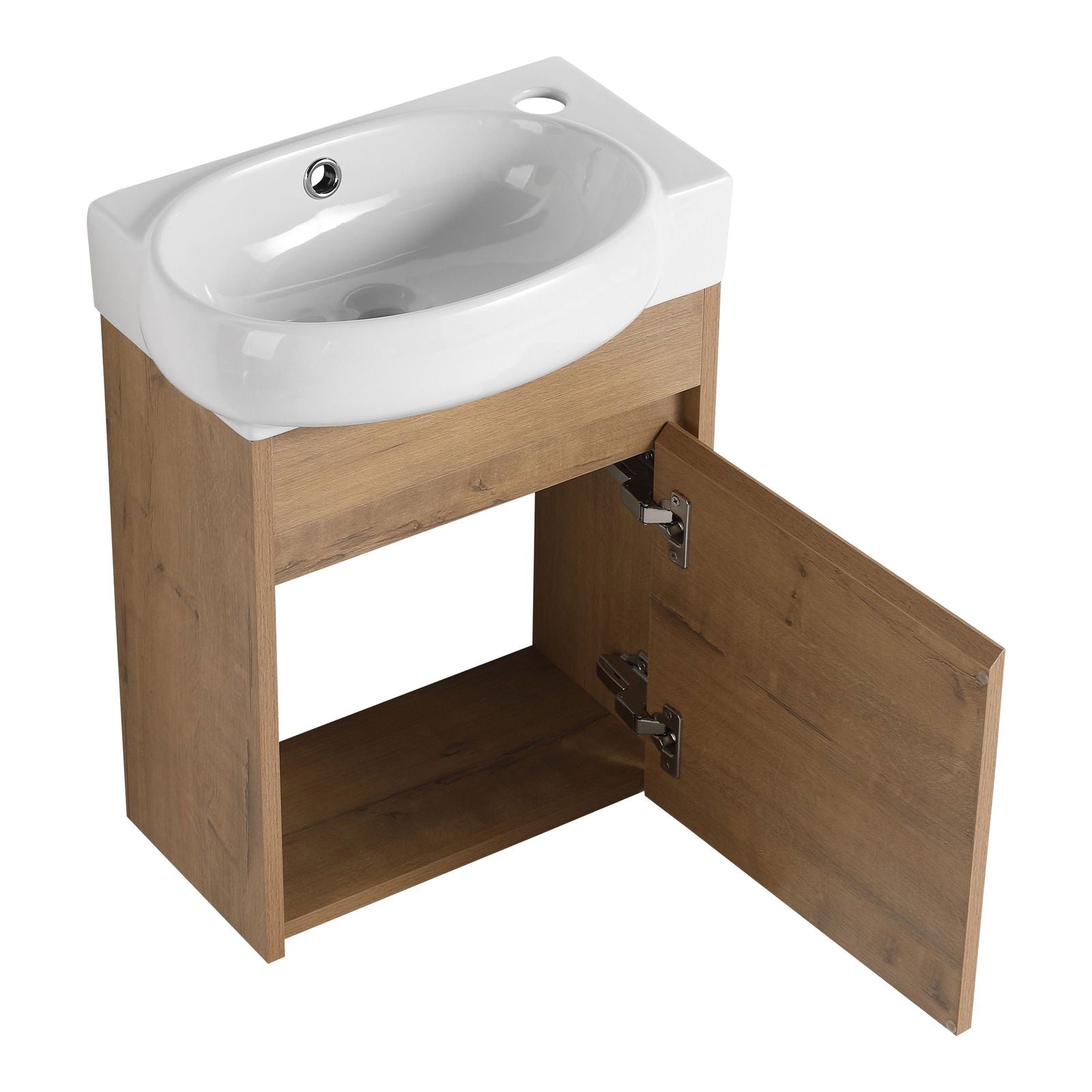 Soft Close Doors Bathroom Vanity With Sink,16 Inch For Small Bathroom himalipasal