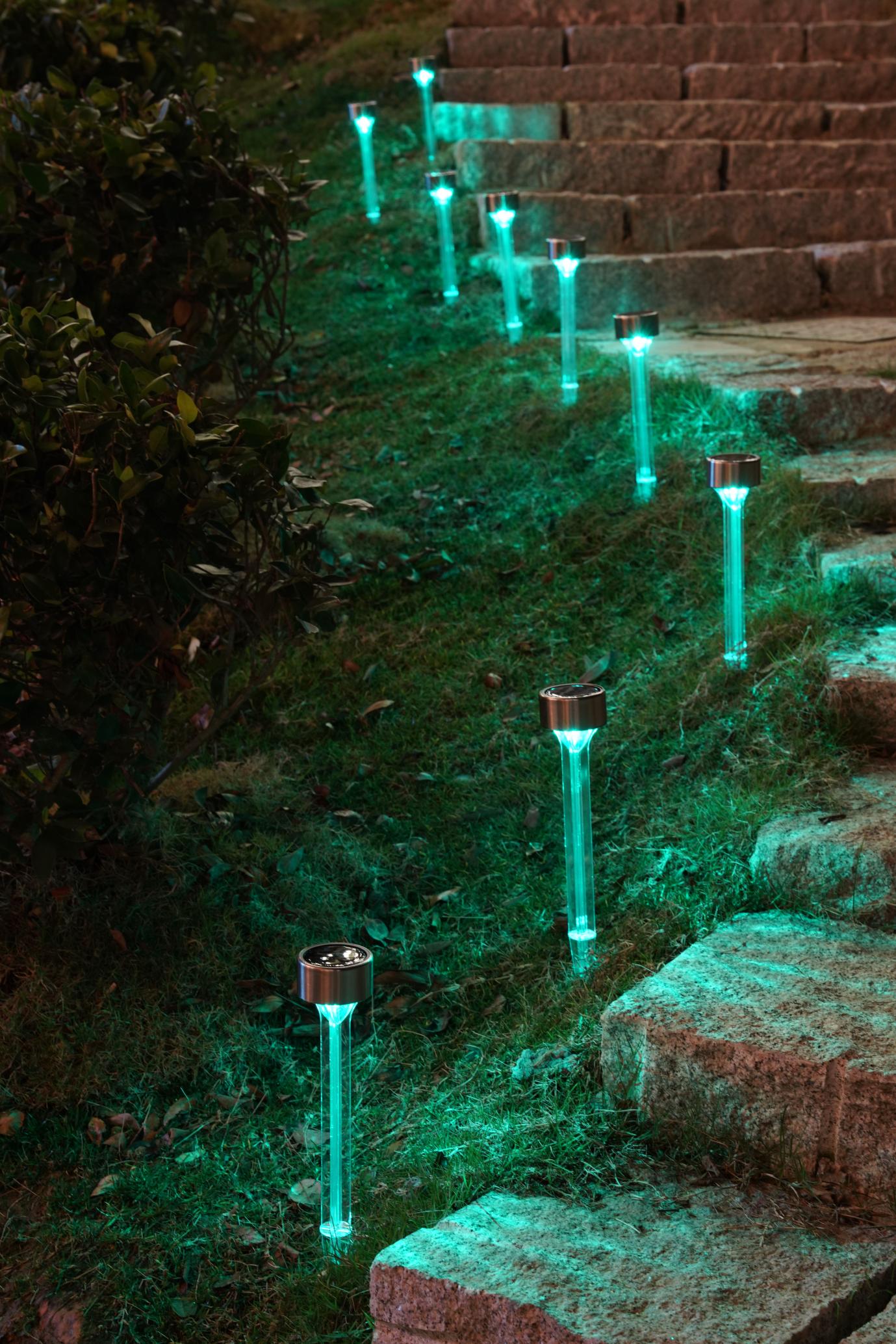 Solar Landscape Lights Transparent Decorative Waterproof, 10 Pack Solar Powered Pathway Lights himalipasal