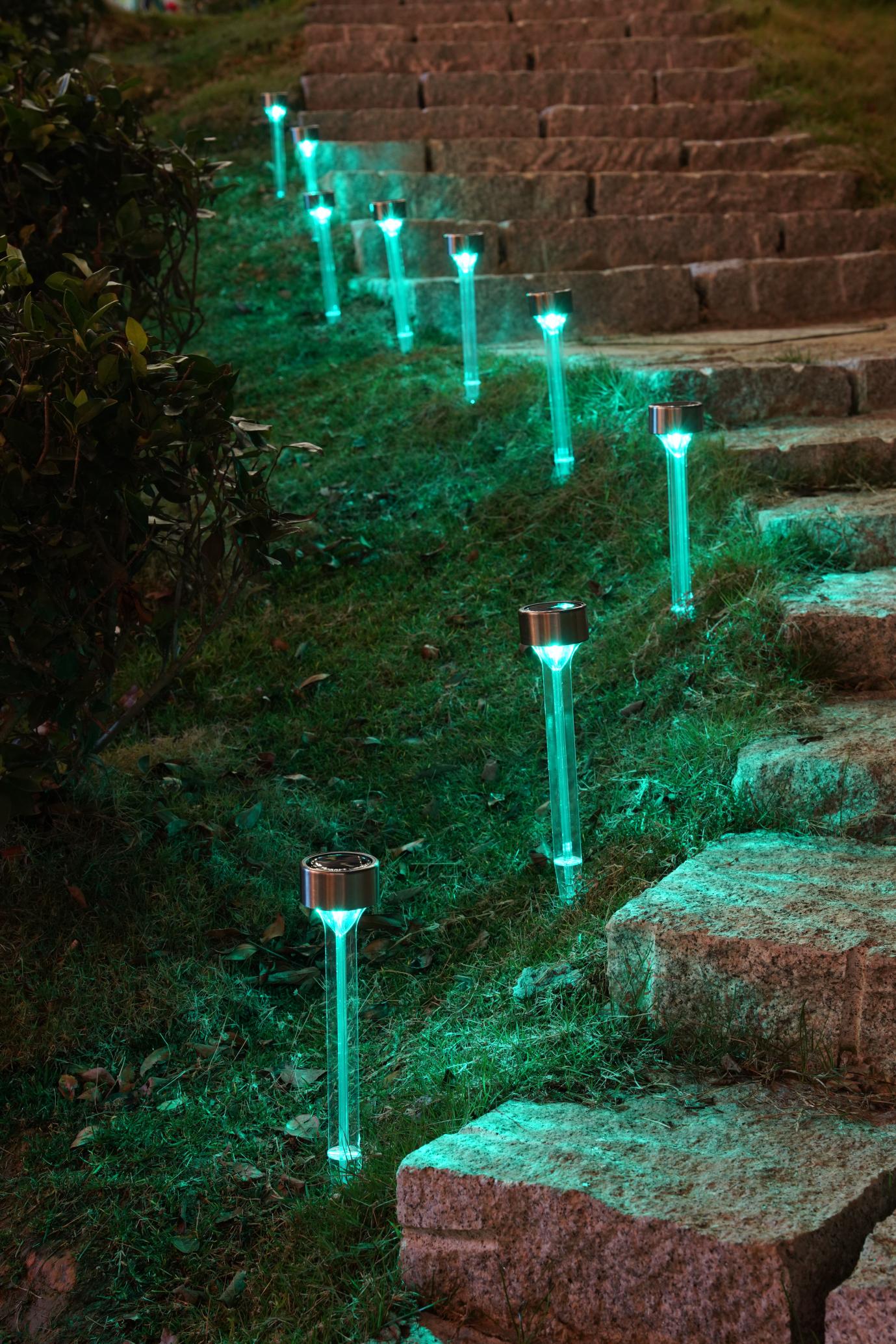 Solar Landscape Lights Transparent Decorative Waterproof, 10 Pack Solar Powered Pathway Lights himalipasal