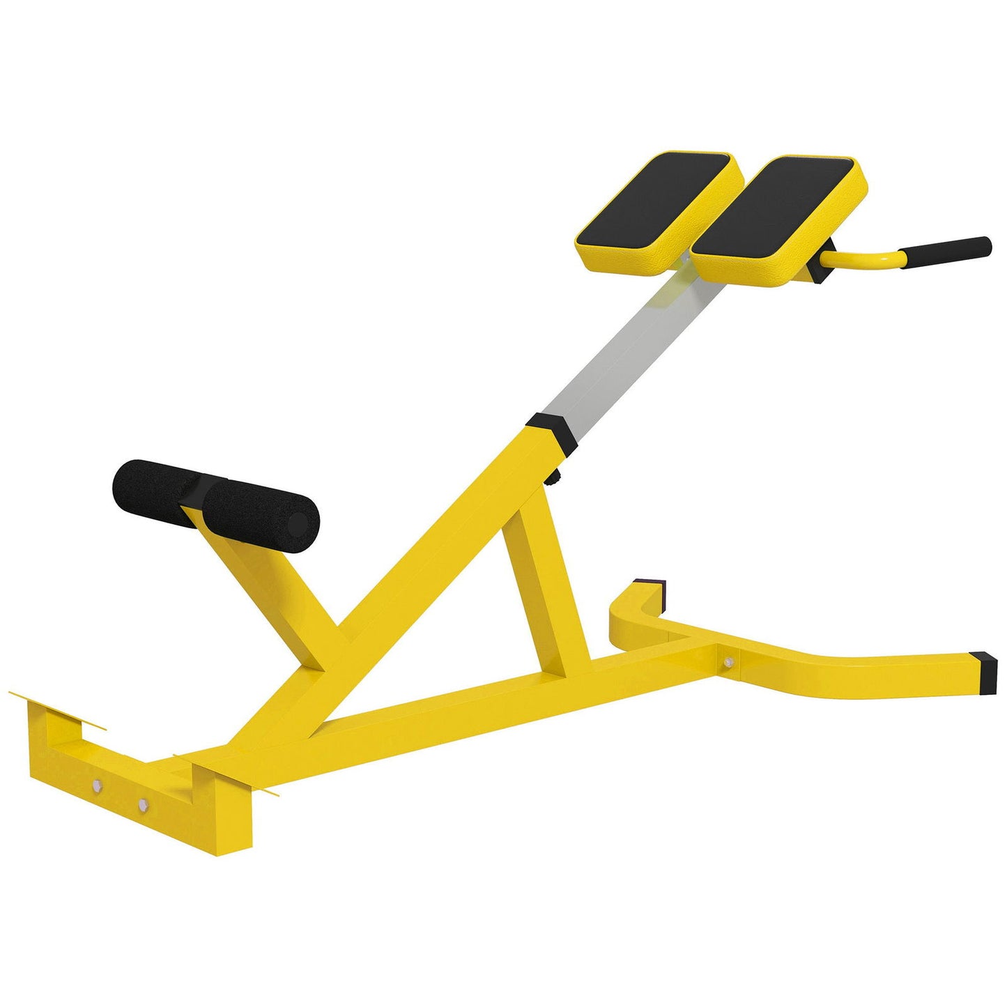 Soozier Roman Chair Back Extension Machine, Height Adjustable Hyperextension Bench with Dip Bars, Multi-Functional for Back, Core, Arms and Whole-Body Training, Yellow himalipasal