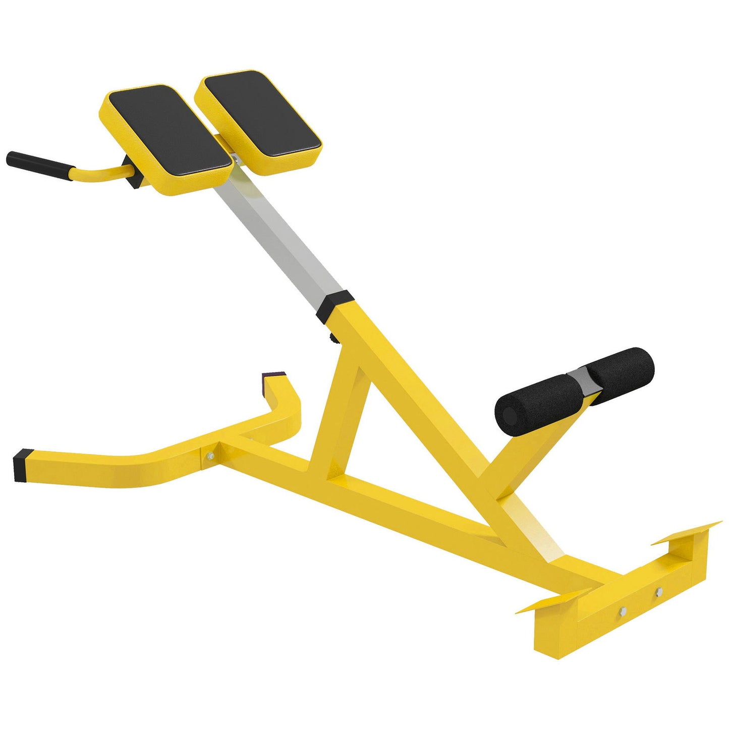 Soozier Roman Chair Back Extension Machine, Height Adjustable Hyperextension Bench with Dip Bars, Multi-Functional for Back, Core, Arms and Whole-Body Training, Yellow himalipasal