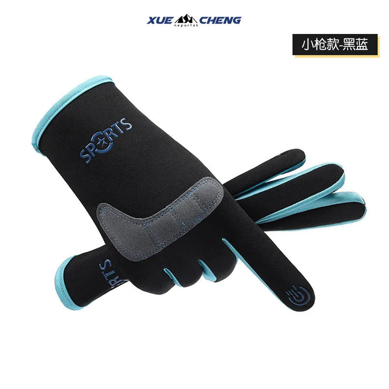 Sports Cycling Gloves, Windproof and Coldproof, Thickened, Waterproof and Velvet, Warm for Outdoor Mountaineering in Winter himalipasal