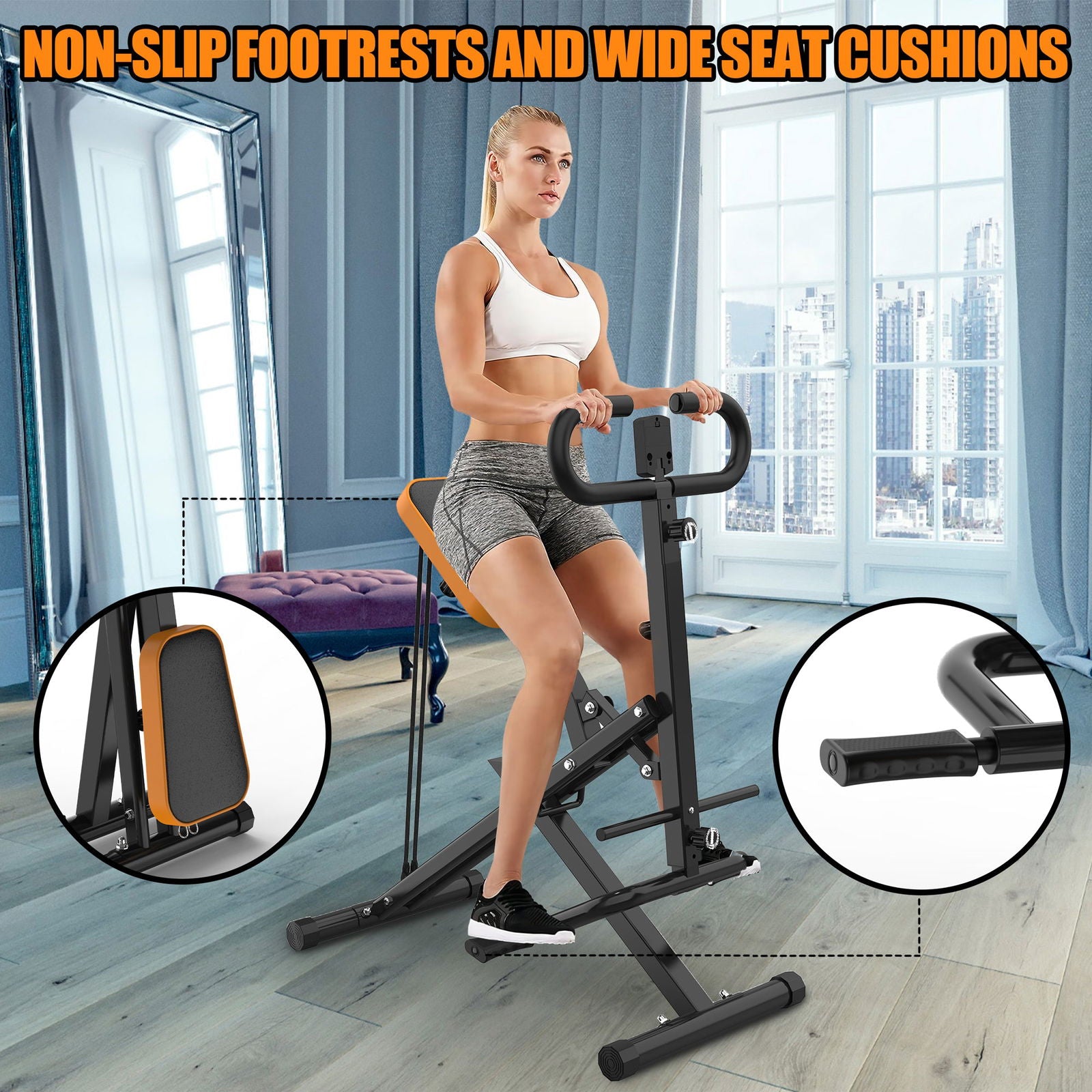 Squat Machine for Home, Assist Trainer for Glutes Workout Foldable with Resistance Bands, for Botty Glutes Butt Thighs, Ab Back/Leg Press Hip Thrust for Home Gym Fitness-Black himalipasal