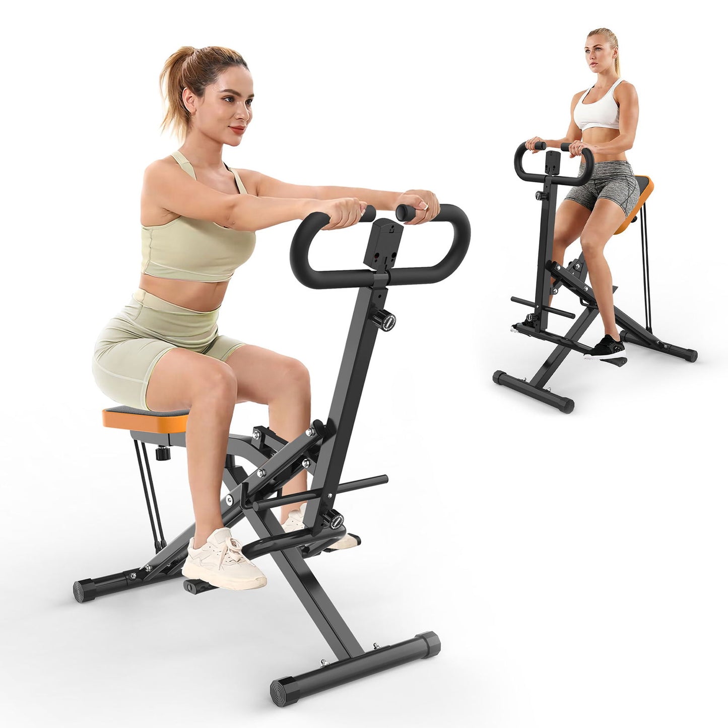 Squat Machine for Home, Assist Trainer for Glutes Workout Foldable with Resistance Bands, for Botty Glutes Butt Thighs, Ab Back/Leg Press Hip Thrust for Home Gym Fitness-Black himalipasal