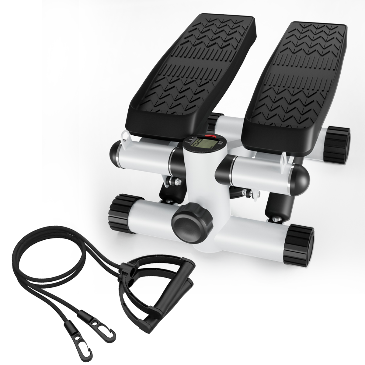 Steppers for Exercise, Stair Stepper with Resistance Bands, Mini Stepper with 330LBS Loading Capacity, Hydraulic Fitness Stepper with LCD Monitor, No Assembly Required himalipasal