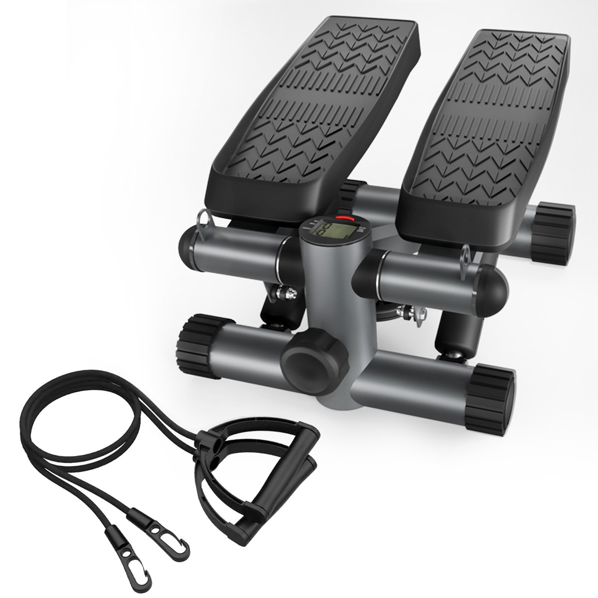 Steppers for Exercise, Stair Stepper with Resistance Bands, Mini Stepper with 330LBS Loading Capacity, Hydraulic Fitness Stepper with LCD Monitor, No Assembly Required himalipasal