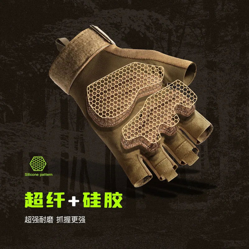 Tactical Men's Fitness Training Outdoor Cycling Sports Leak Half Finger Non-Slip Mountaineering Rock Climbing Fighting Protectiv himalipasal