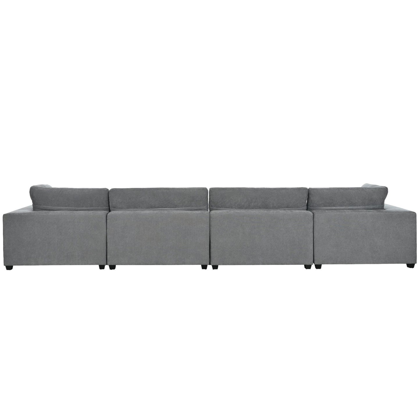 U-style Upholstered Oversize Modular Sofa with Removable Ottoman,Sectional sofa for Living Room Apartment(5-Seater) himalipasal