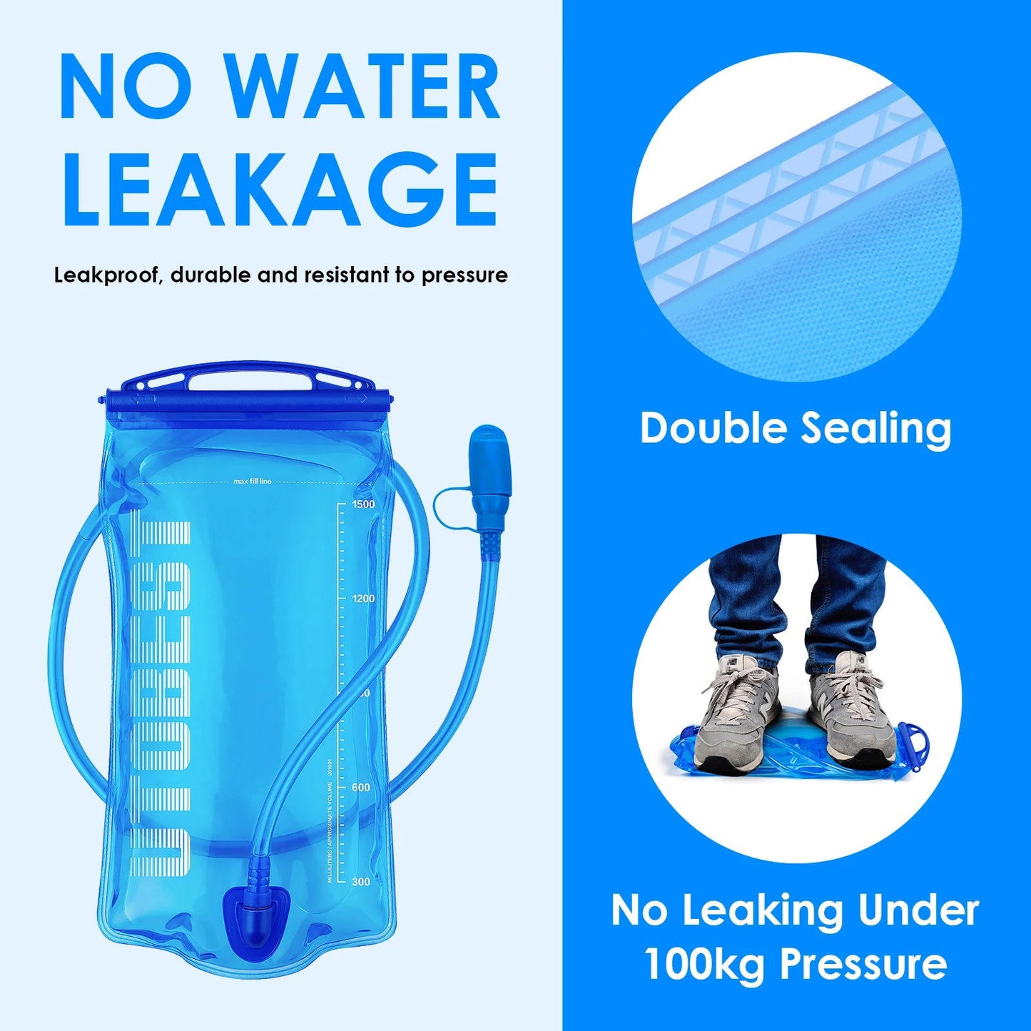 UTOBEST 1L/1.5L/2L/3L Hydration Bladder Water Reservoir Water Bag BPA Free for Running Cycling Hiking himalipasal